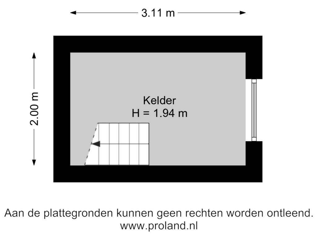 View floorplan of Kelder of Emmerhoutstraat 150