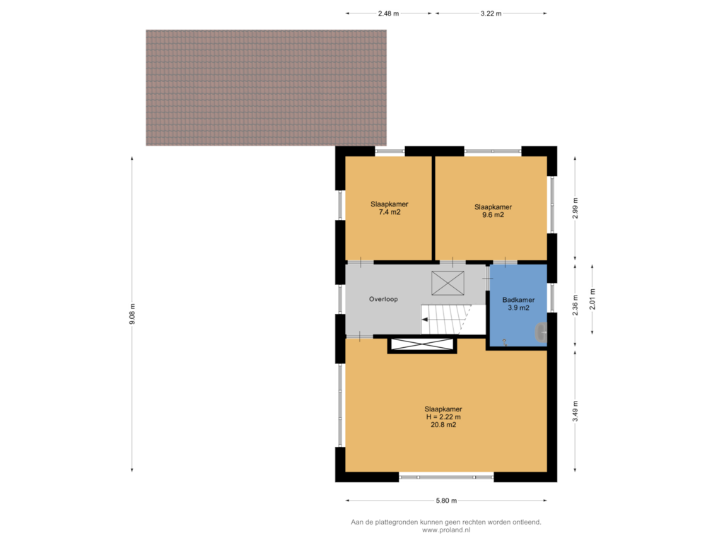 View floorplan of 1e Verdieping of Emmerhoutstraat 150