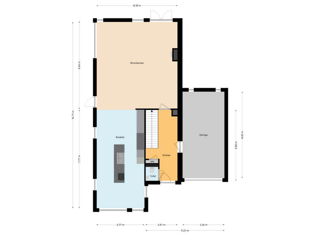 Bekijk plattegrond van Begane grond van Johanna Westerdijk erf 29