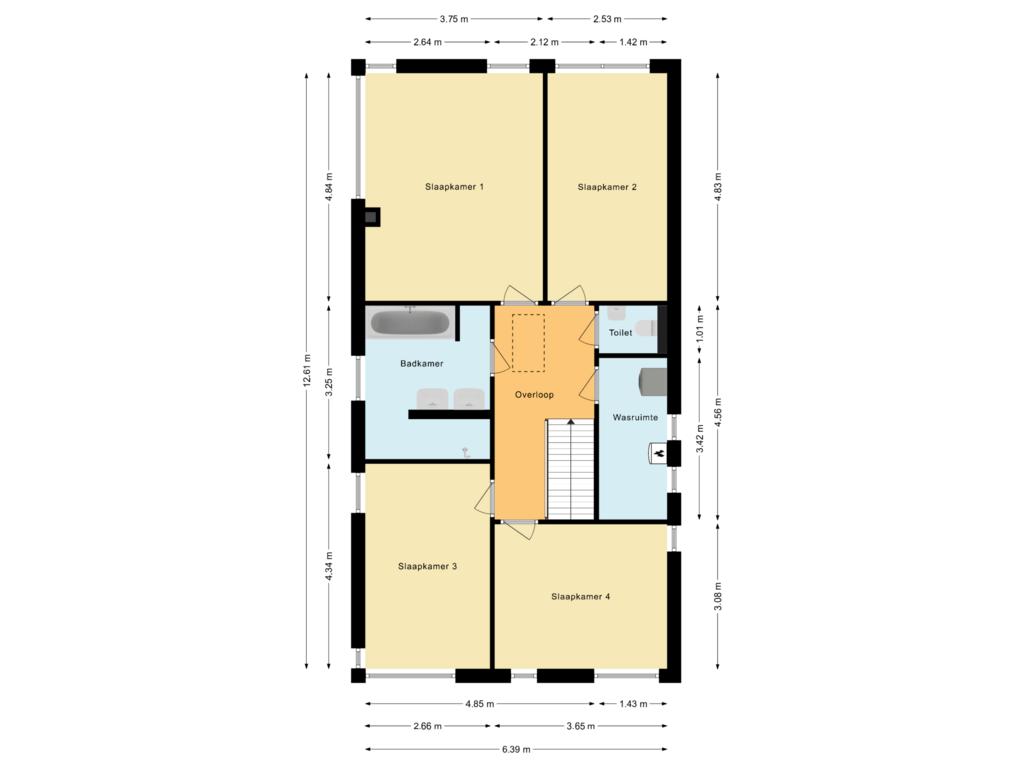 Bekijk plattegrond van Eerste verdieping van Johanna Westerdijk erf 29