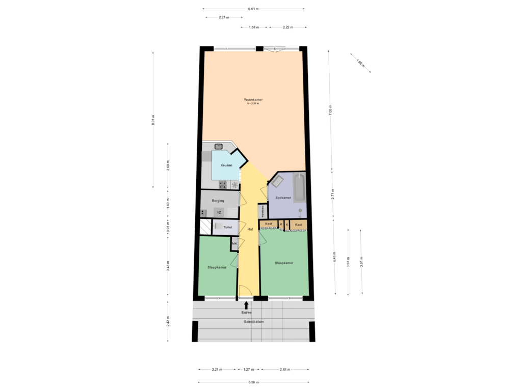 View floorplan of Plattegrond of Kanaalstraat 276