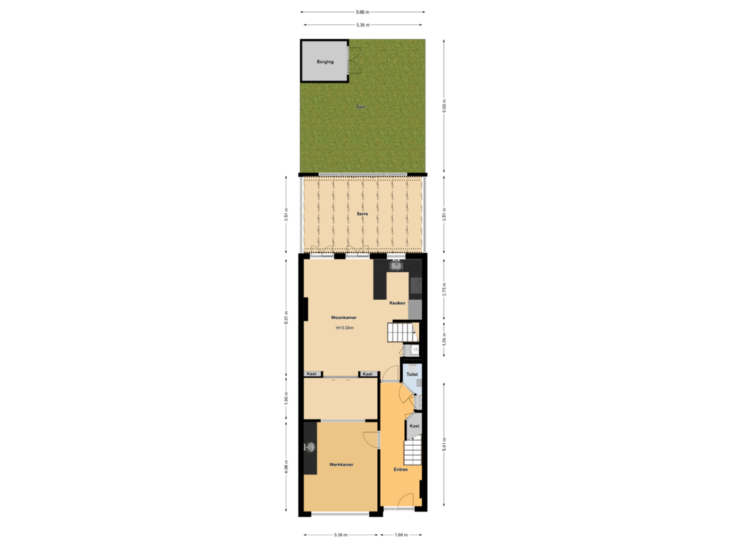 Bekijk plattegrond van First floor van Tweede Jan Steenstraat 35-H