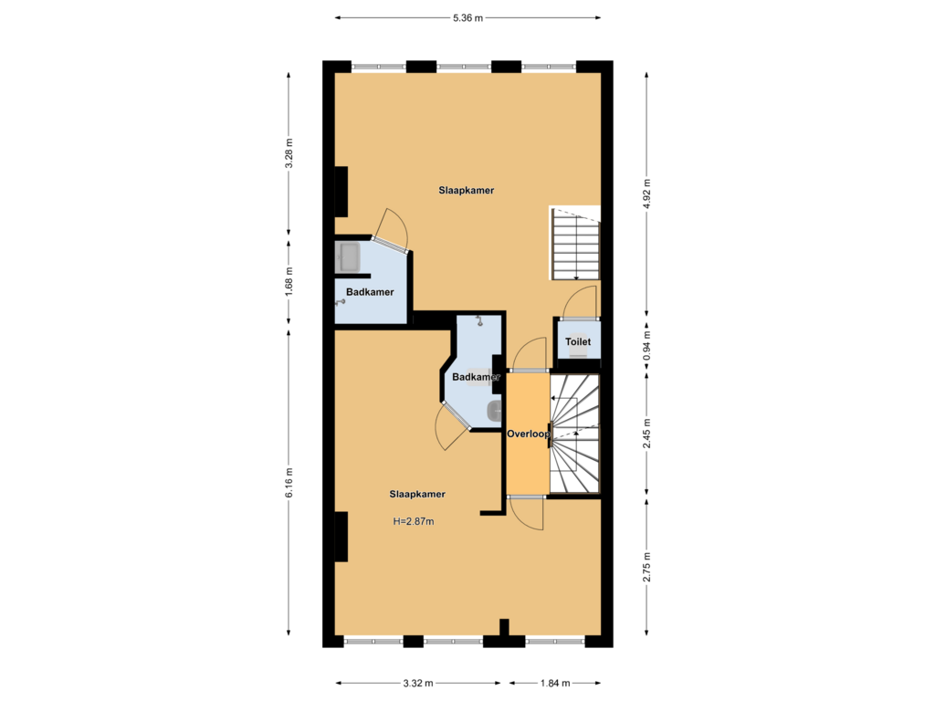 Bekijk plattegrond van Floor 1 van Tweede Jan Steenstraat 35-H