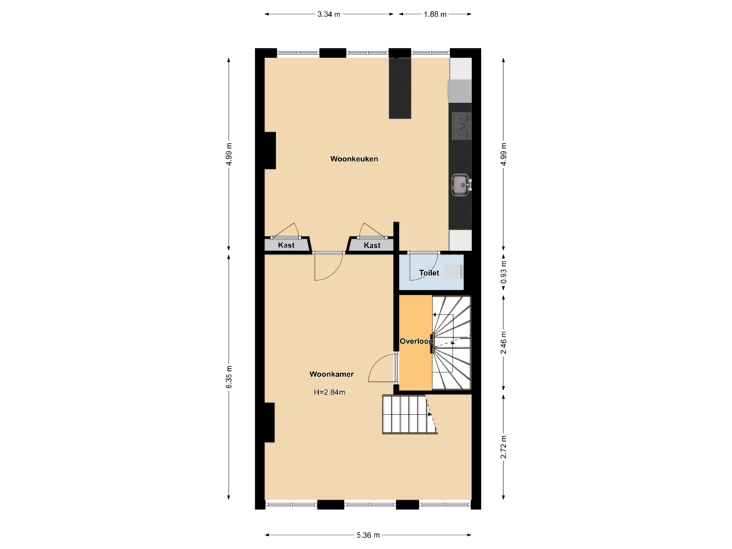 Bekijk plattegrond van Floor 2 van Tweede Jan Steenstraat 35-H