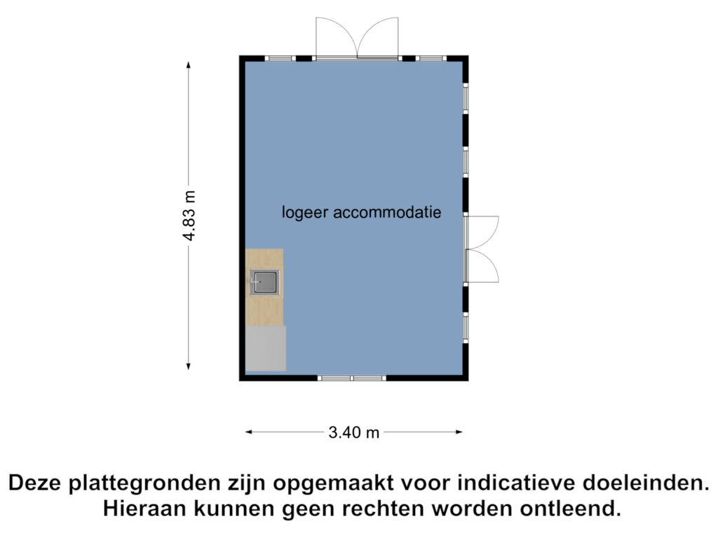 Bekijk plattegrond van logeer accommodatie  2 van Papaverpad 1