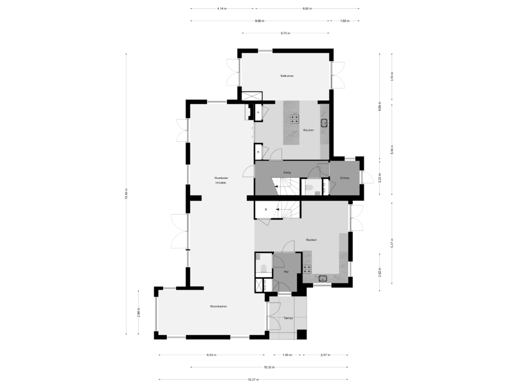 Bekijk plattegrond van Begane Grond van Bennebroekerweg 617