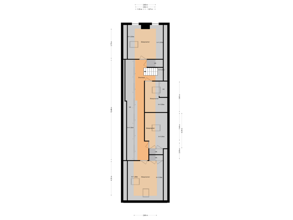 Bekijk plattegrond van Eerste verdieping van Dorpsstraat 68