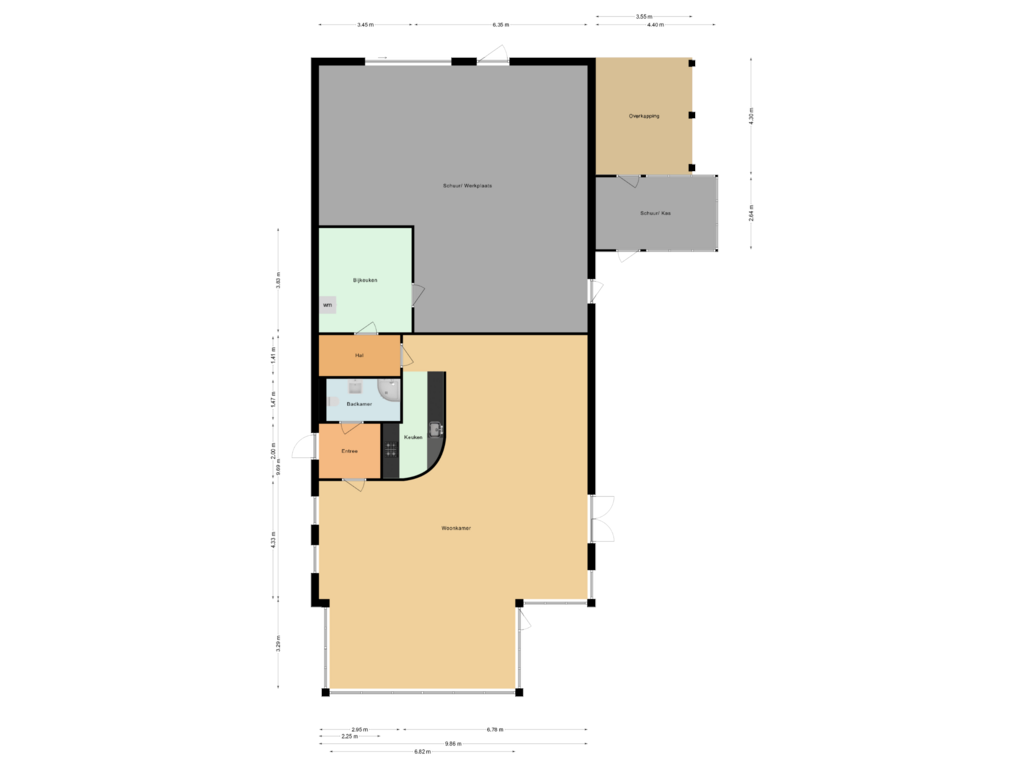 Bekijk plattegrond van Bijgebouw van Dorpsstraat 68