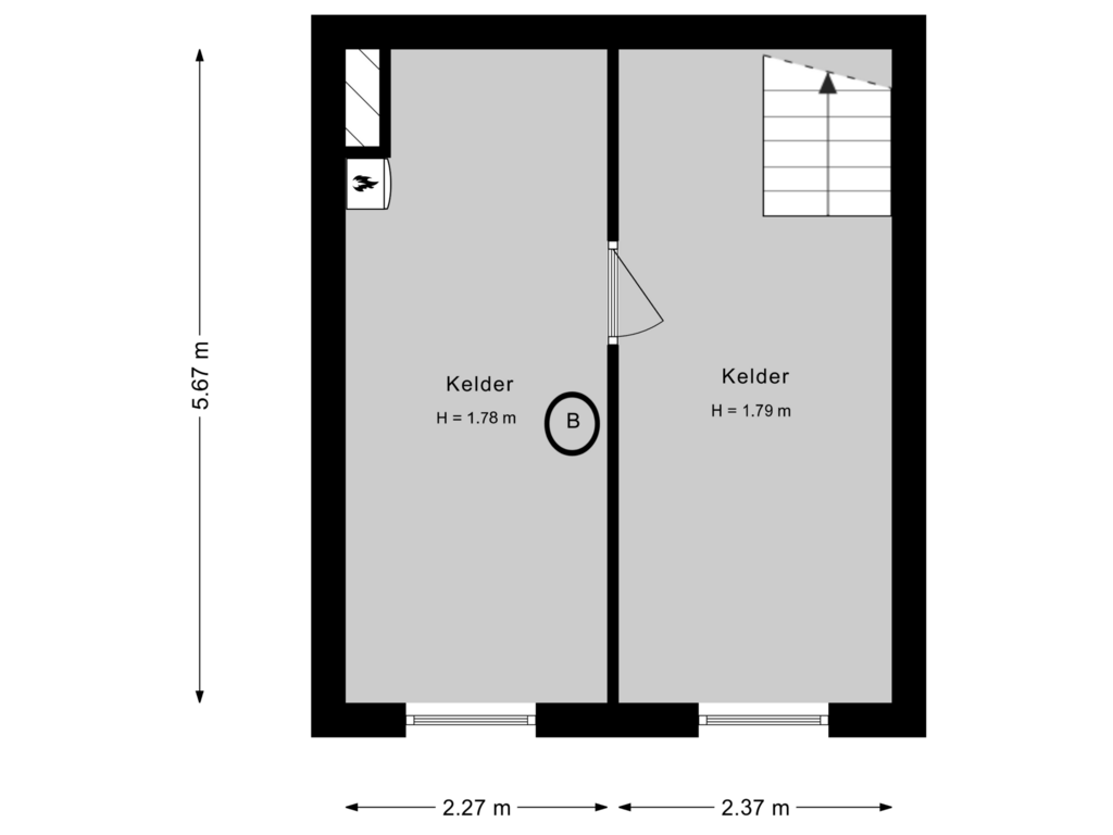 Bekijk plattegrond van Kelder van Kanaal Noord 120