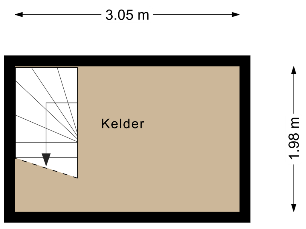 Bekijk plattegrond van Kelder van Jan Weitkamplaan 10-A