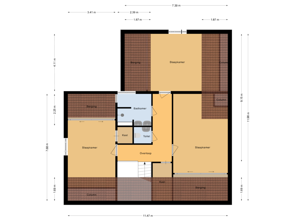 Bekijk plattegrond van Eerste verdieping van Jan Weitkamplaan 10-A