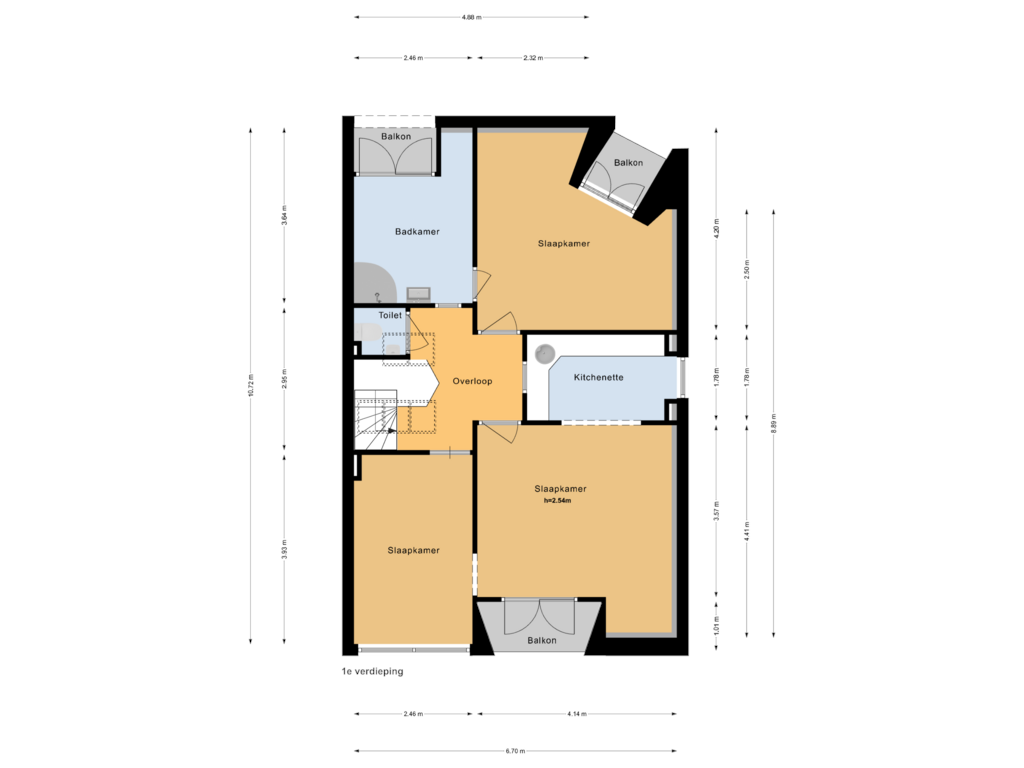 Bekijk plattegrond van 1e verdieping van Meerwijklaan 5