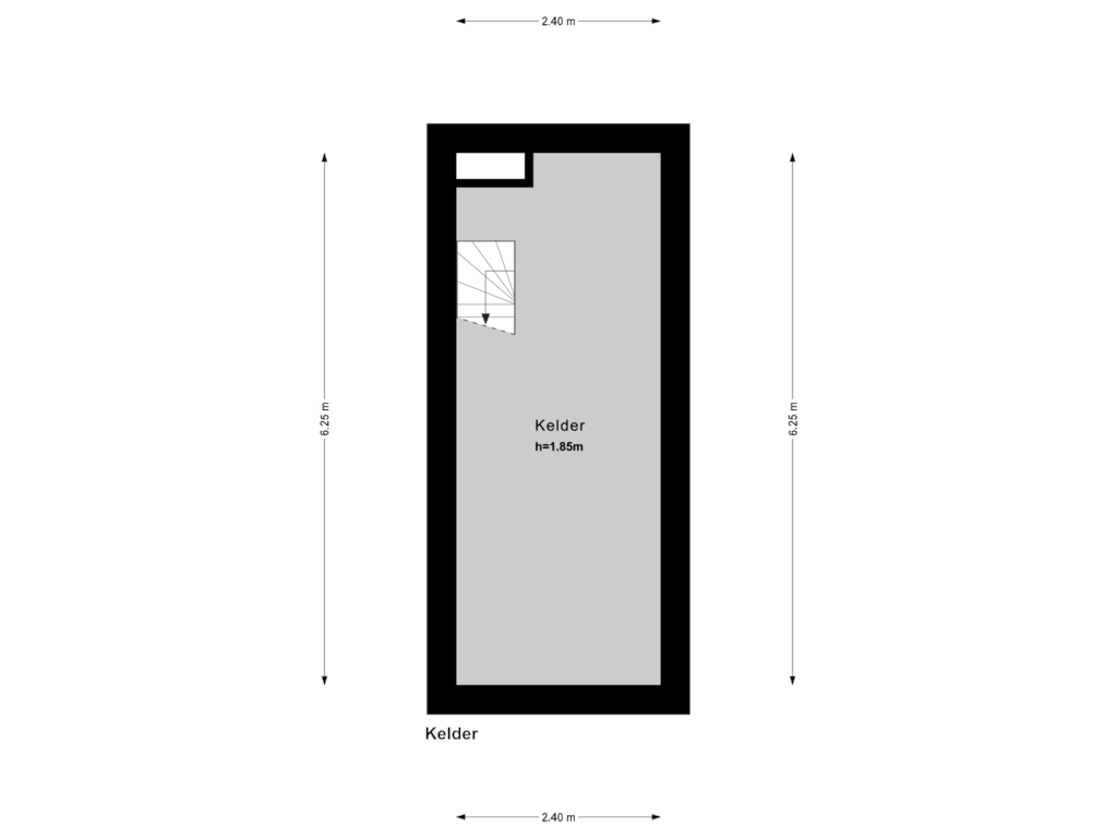 Bekijk plattegrond van Kelder van Meerwijklaan 5