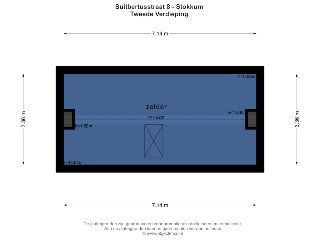 Bekijk plattegrond van TWEEDE VERDIEPING van Suitbertusstraat 8