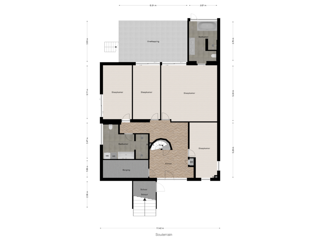 Bekijk plattegrond van Souterrain van Spoorzicht 10