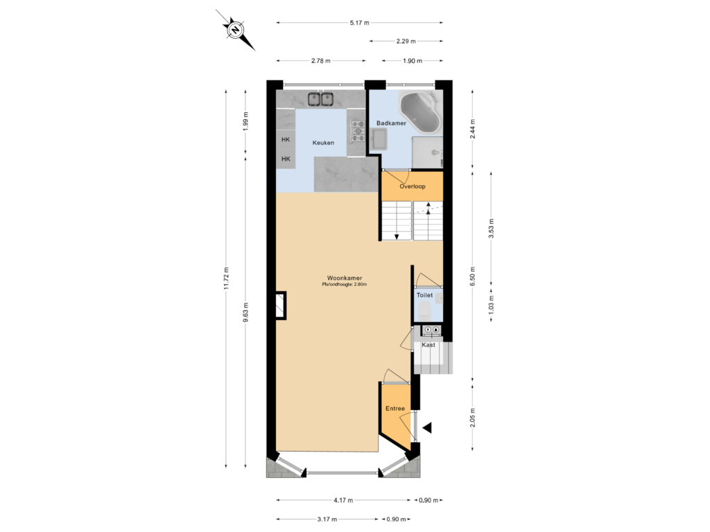 Bekijk plattegrond van 1e Verdieping van Professor Kamerlingh Onneslaan 189-A