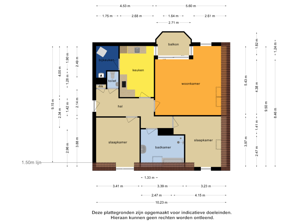 View floorplan of Appartement of J H Tromp Meestersstraat 2-G