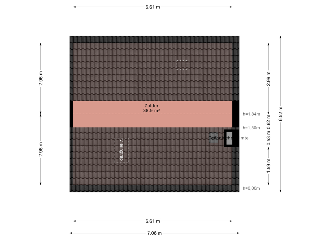 Bekijk plattegrond van Bergzolder van Potgieterstraat 35