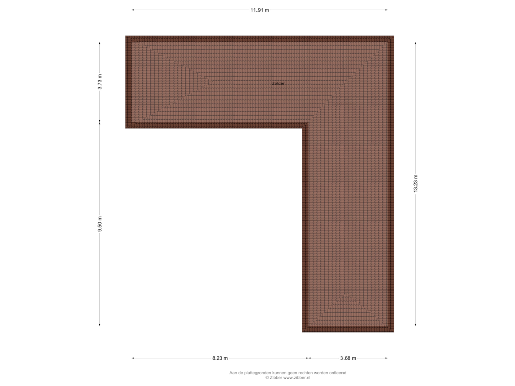 View floorplan of Zolder of Foarwei 21-3