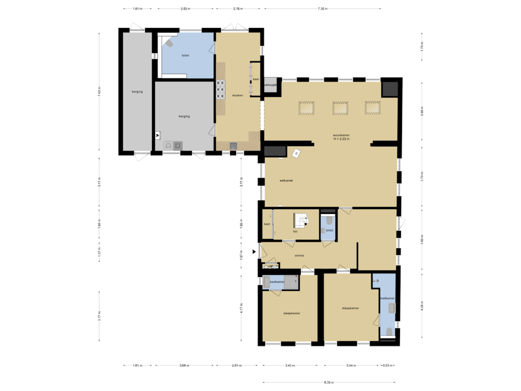 View floorplan of Begane Grond of Drogteropslagen 8