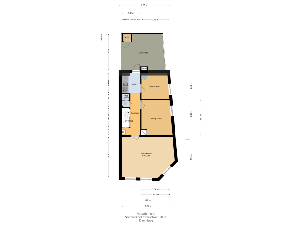 Bekijk plattegrond van Appartement van Noorderbeekdwarsstraat 108-A