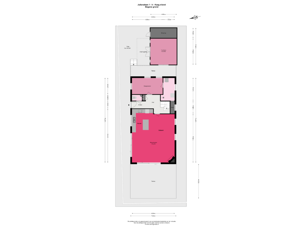 Bekijk plattegrond van Begane grond van Julianalaan 1-H