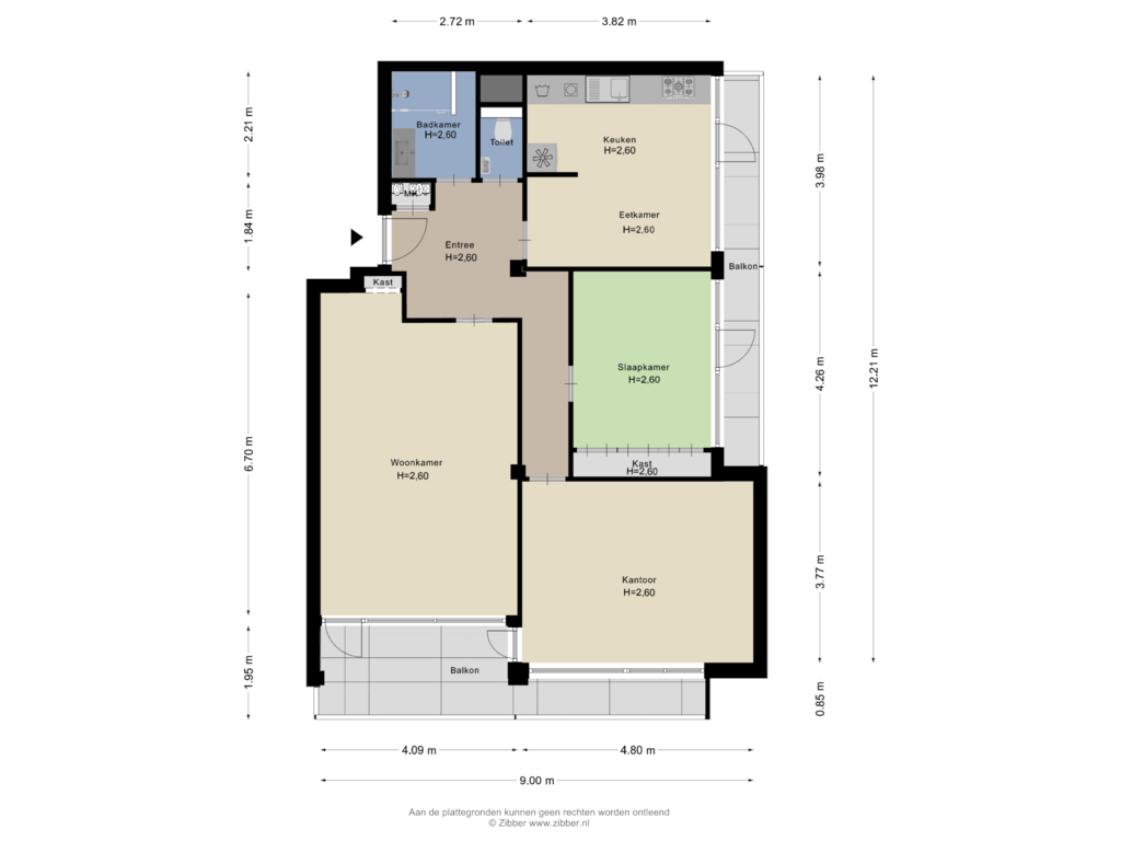 Bekijk plattegrond van Appartement van Parkweg 276