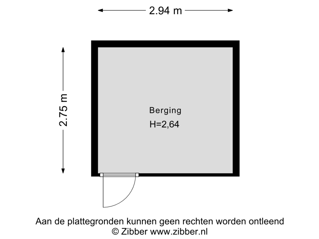 Bekijk plattegrond van Berging van Parkweg 276