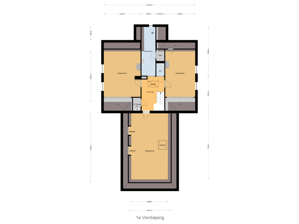 Bekijk plattegrond van 1e Verdieping van Vriezenveenseweg 25