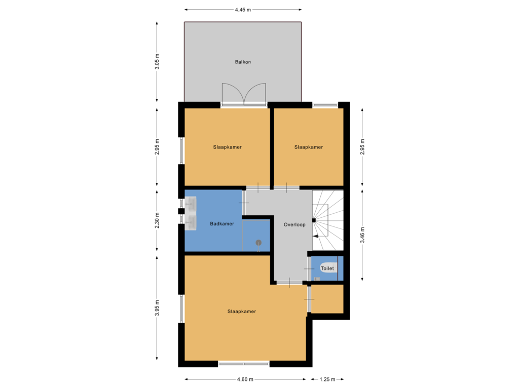 Bekijk plattegrond van Eerste verdieping van Godelindeweg 18-B