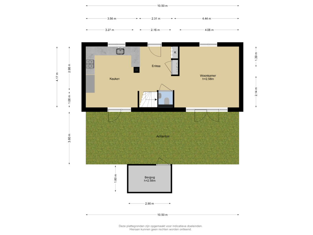 Bekijk plattegrond van Begane grond + Tuin van Raaphorstlaan 45