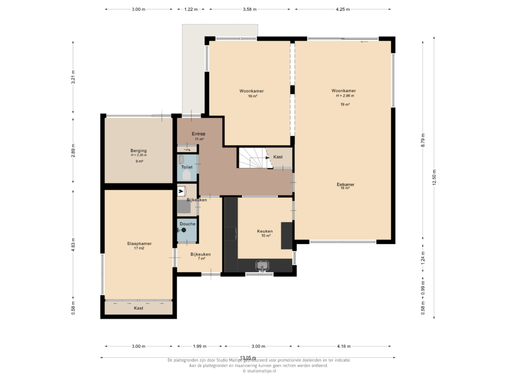 Bekijk plattegrond van Begane grond van Giddinghof 2