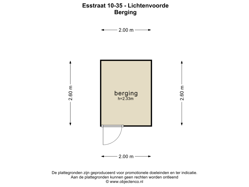 View floorplan of BERGING of Esstraat 10-35