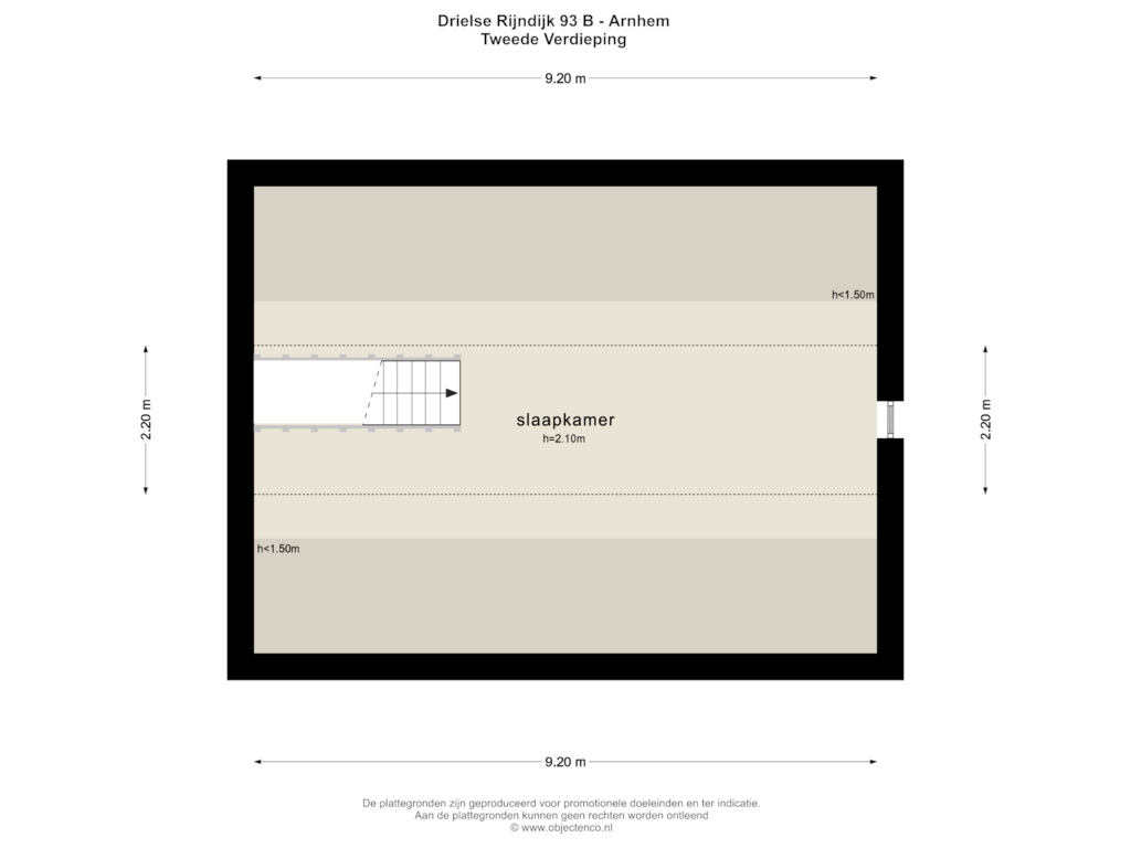 View floorplan of TWEEDE VERDEPING of Drielse Rijndijk 93-B