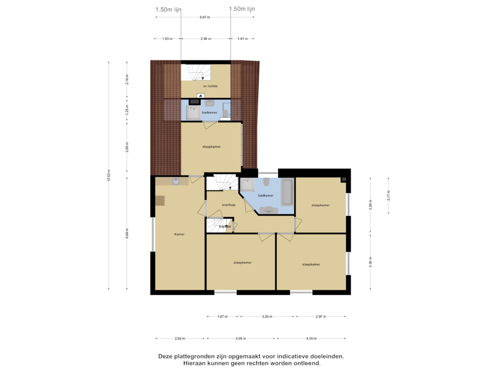 View floorplan of Eerste Verdieping of Huijgenlaan 10