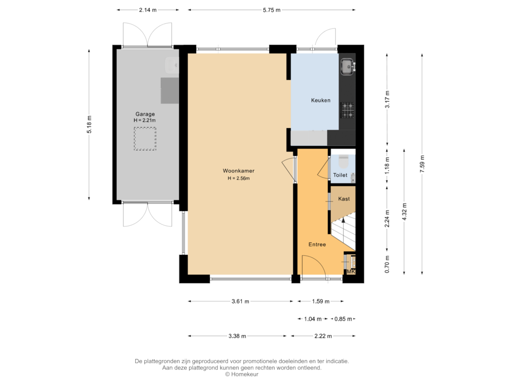 Bekijk plattegrond van Begane grond van Jisperweg 66