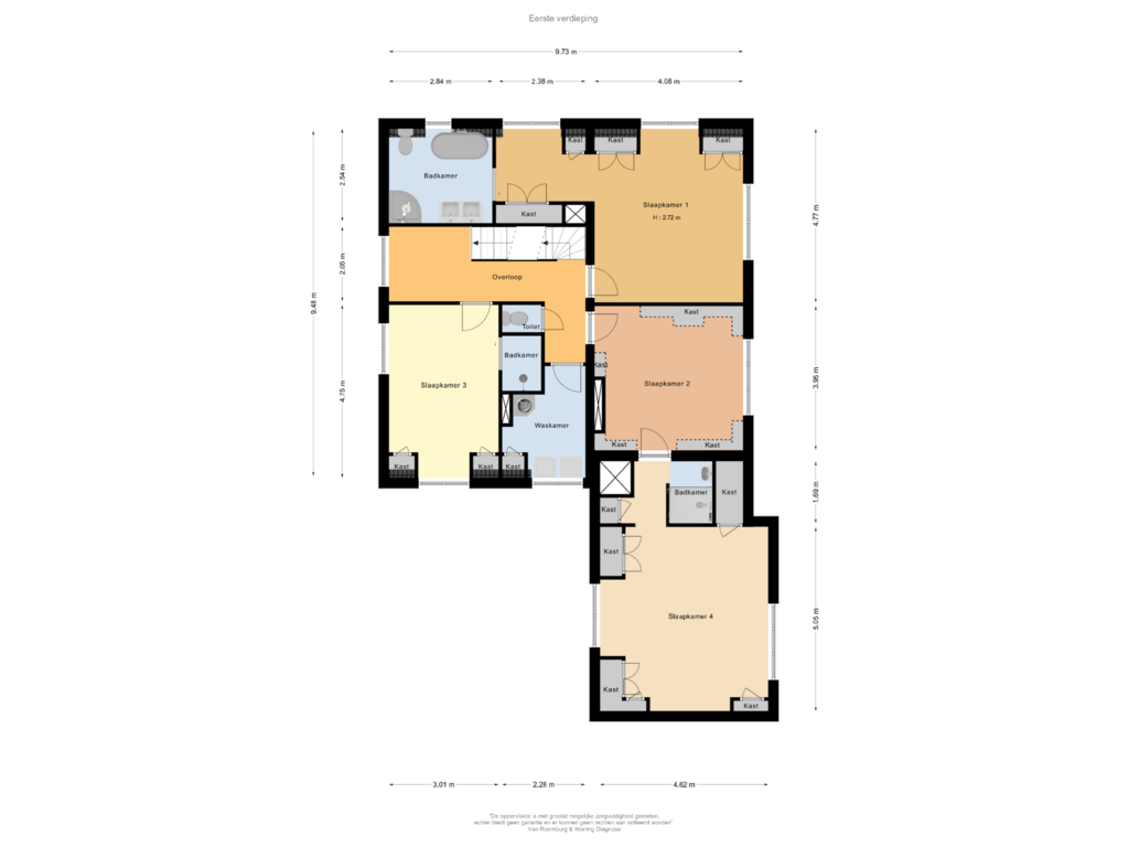 Bekijk plattegrond van Eerste verdieping van Midden Duin en Daalseweg 3