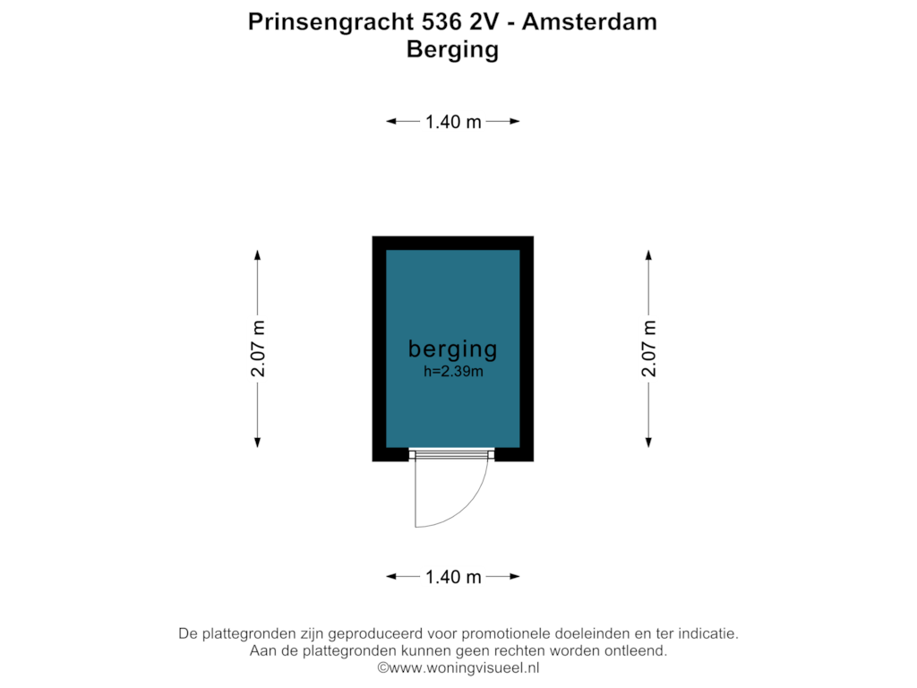 Bekijk plattegrond van BERGING van Prinsengracht 536-2V