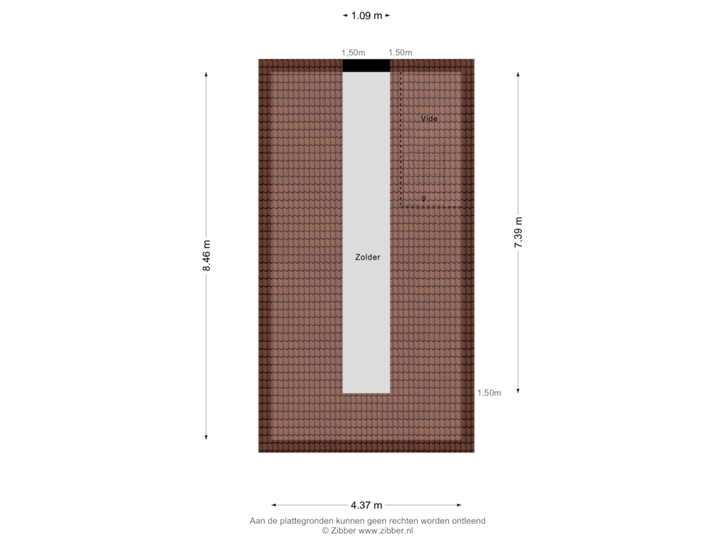 View floorplan of Zolder of Burghseweg 50