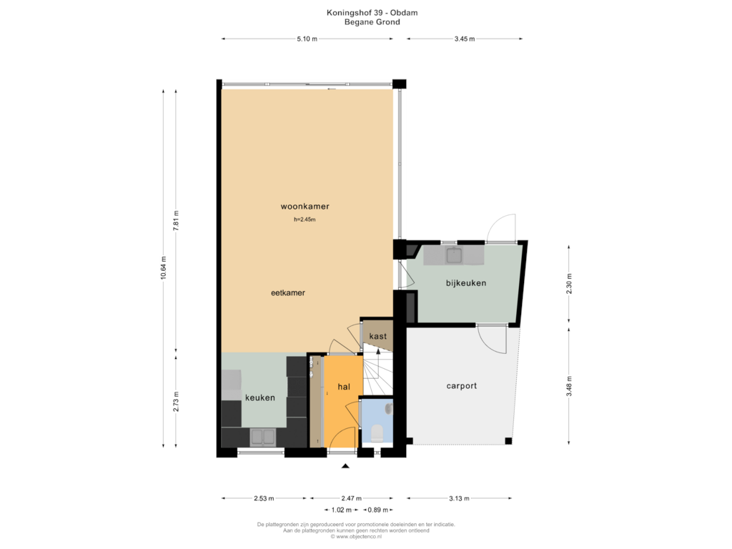 Bekijk plattegrond van Begane Grond van Koningshof 39