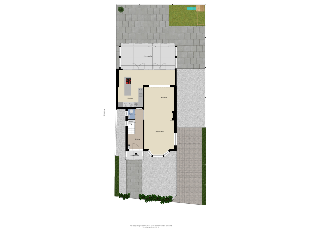 View floorplan of Begane grond tuin of Leidsestraat 77