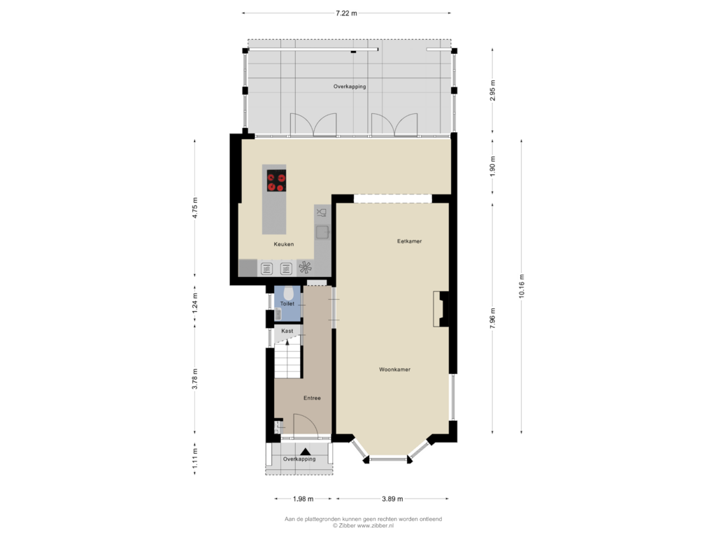 View floorplan of Begane grond of Leidsestraat 77