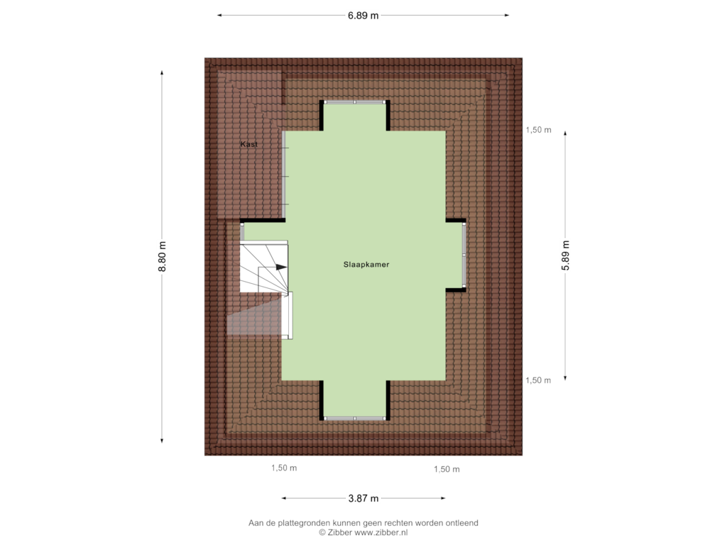 View floorplan of Tweede verdieping of Leidsestraat 77