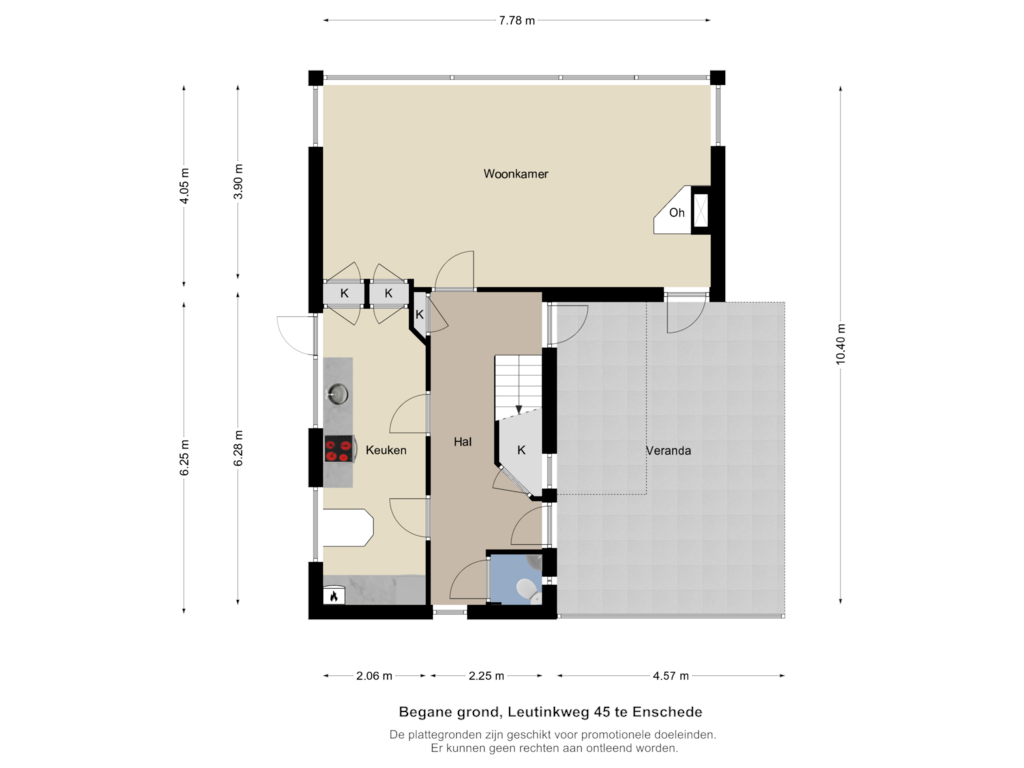 View floorplan of Begane grond of Leutinkweg 45