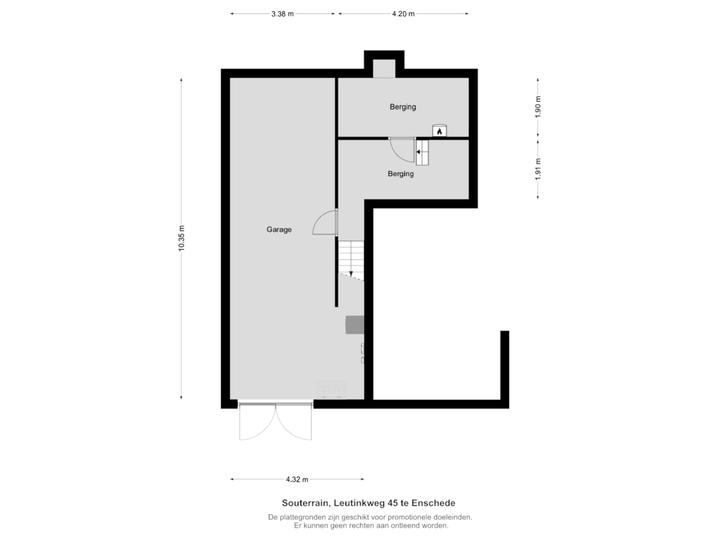 View floorplan of Souterrain of Leutinkweg 45