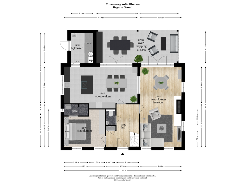 View floorplan of BEGANE GROND of Cuneraweg 108