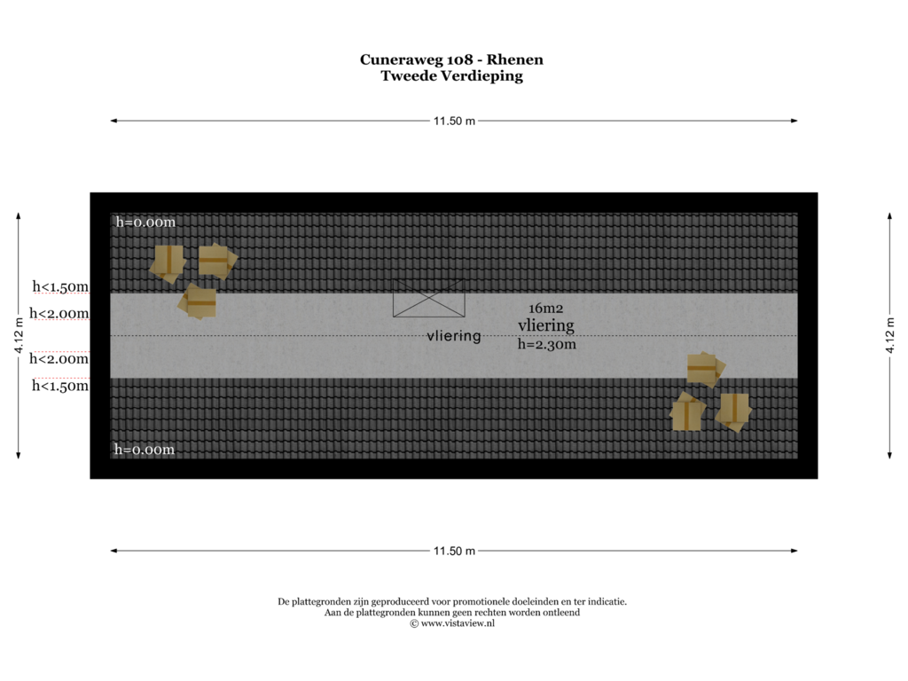 View floorplan of TWEEDE VERDIEPING of Cuneraweg 108