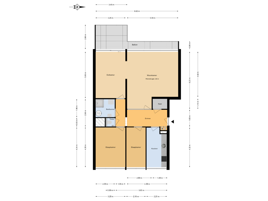 Bekijk plattegrond van Plattegrond van Merellaan 313