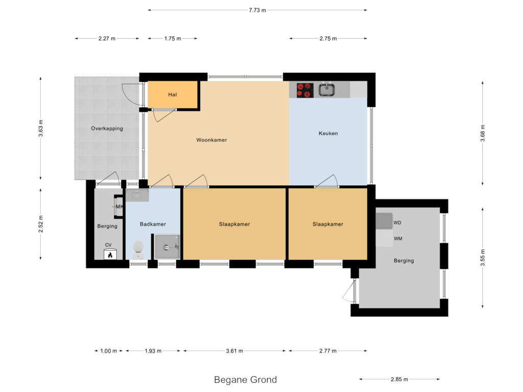 Bekijk plattegrond van Begane Grond van Houtvester Jansenweg 2-38