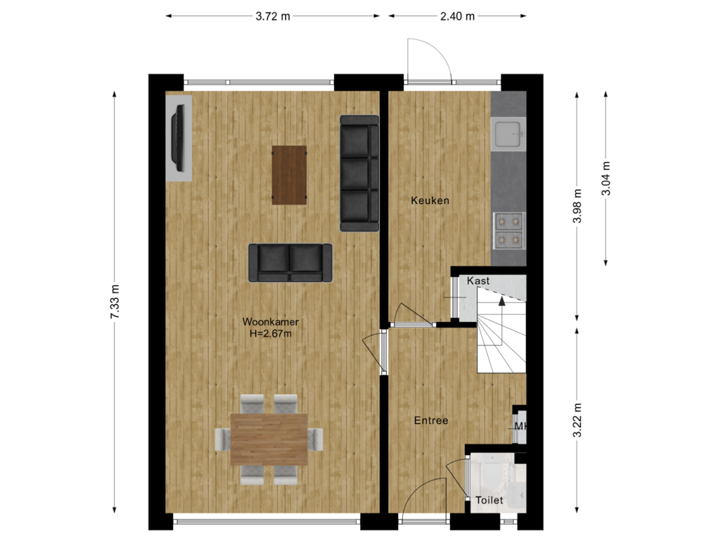 Bekijk plattegrond van Begane Grond van van Riebeeckstraat 3